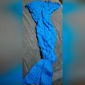 Handmade Mermaid Tail Blanket children's small Blue